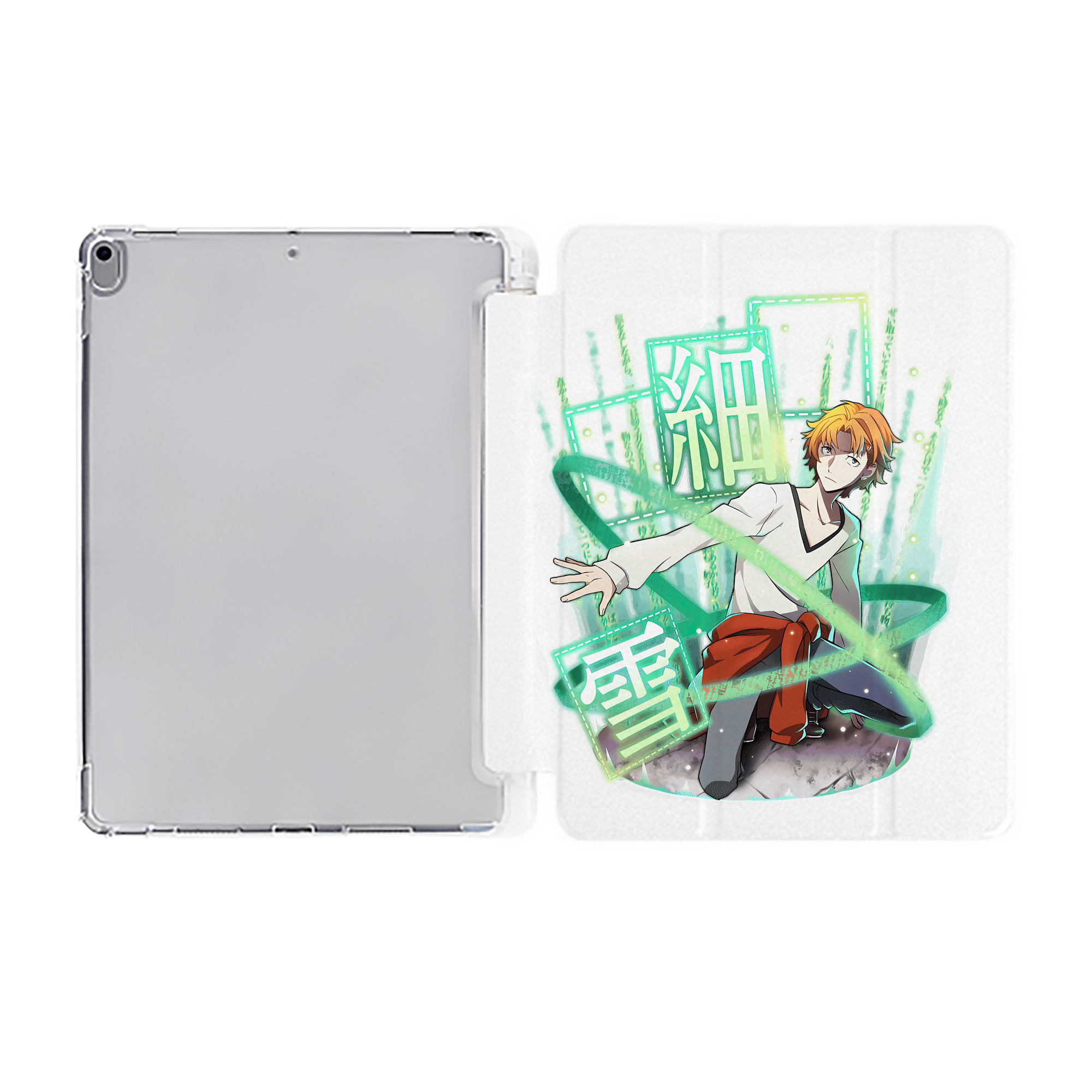 （画像用） 文豪ストレイドッグス Bungo Stray Dogs IPad ケース ペン収納付き 三つ折りスタンド PUレザー×シリコン 対応機種9.5/10.5/10.9インチ